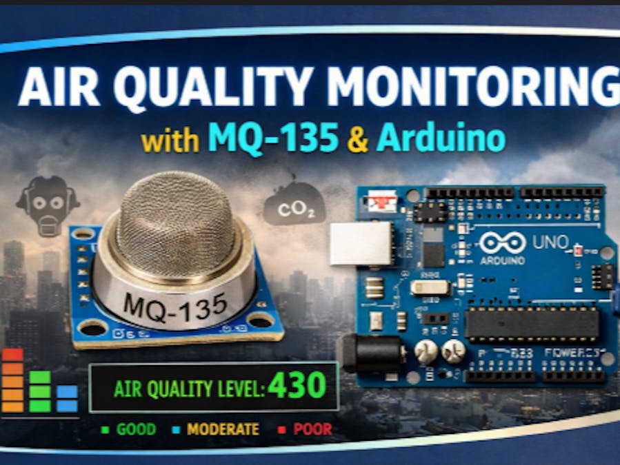Air Quality Monitoring Using MQ-135 and Arduino