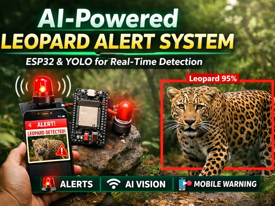 AI-Powered Leopard Alert System Using ESP32 & YOLO for Real-