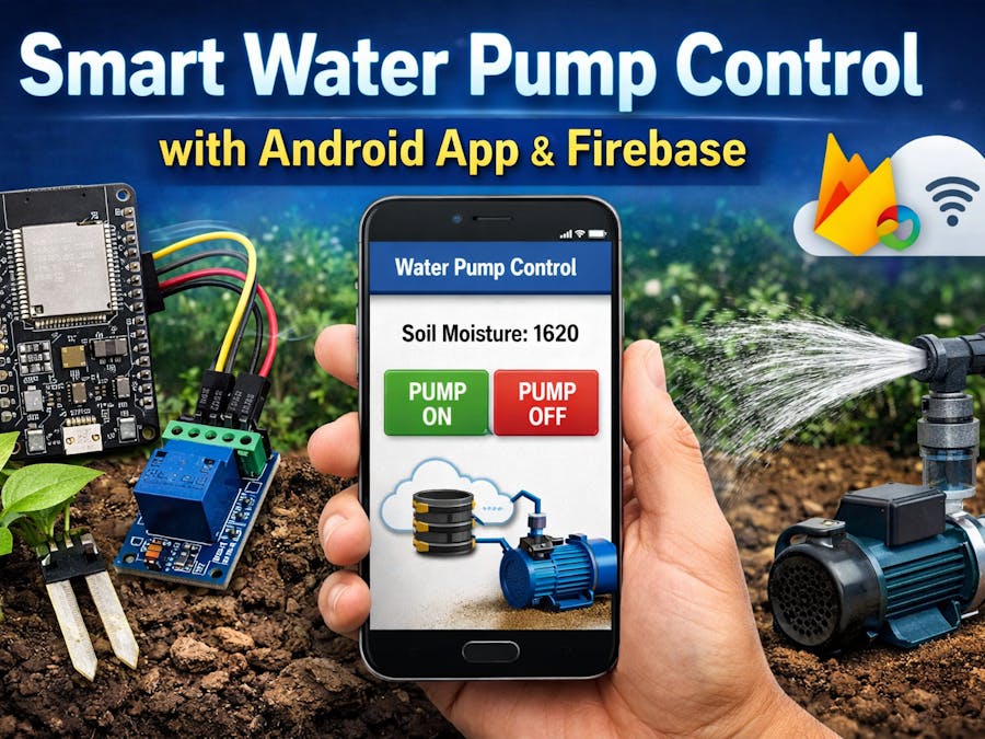 Smart Water Pump Control with Android App & Firebase