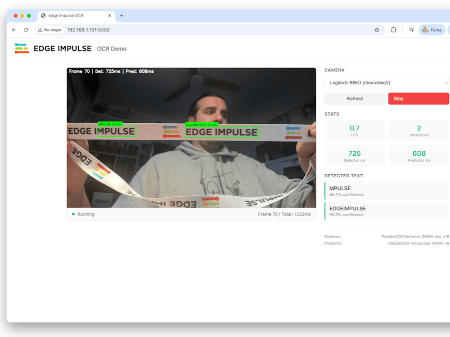 OCR on Arduino UNO Q with Edge Impulse using Model Cascade