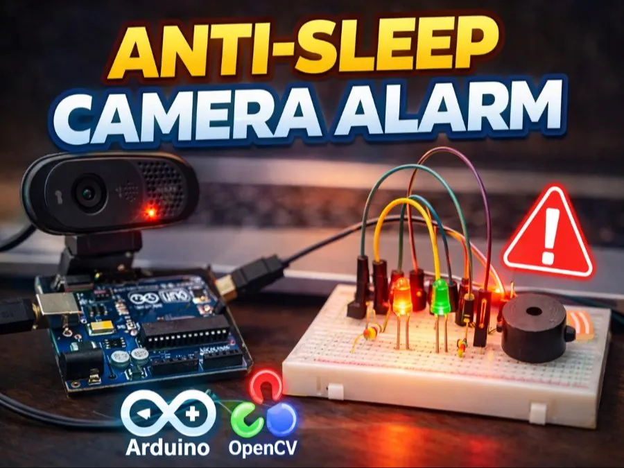 Anti-Sleep Camera-Based Alarm System Using Arduino & OpenCV