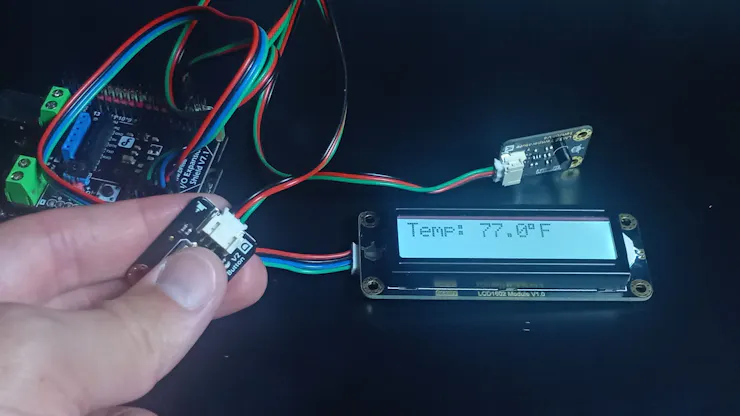 It changes to Fahrenheit. Pressing the button again changes it back to Celsius
