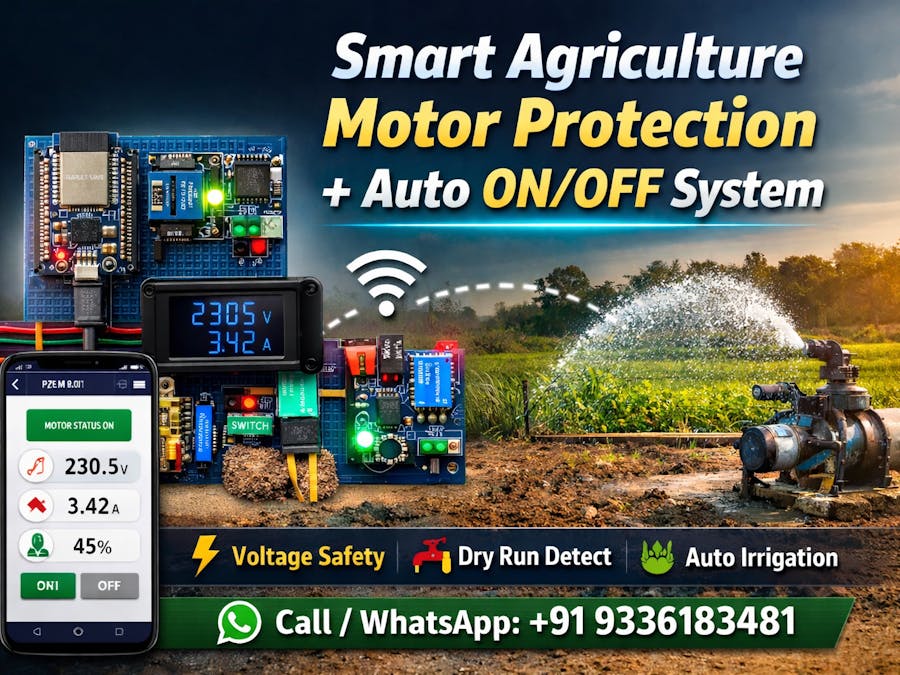 Smart Agriculture Motor Protection + Auto ON/OFF System