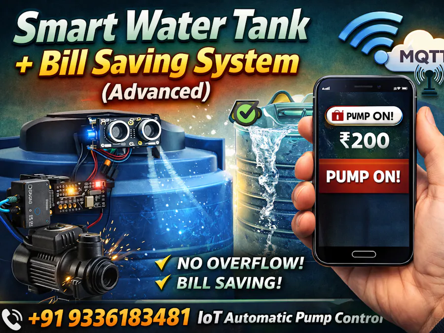 Smart Water Tank Overflow + Bill Saving System (Advanced)