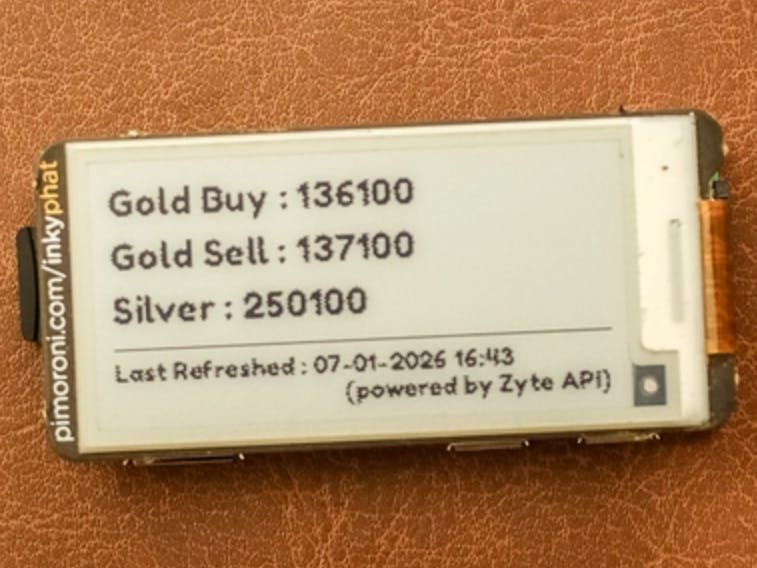 Trading Precious Metals with Raspberry Pi & E-ink display