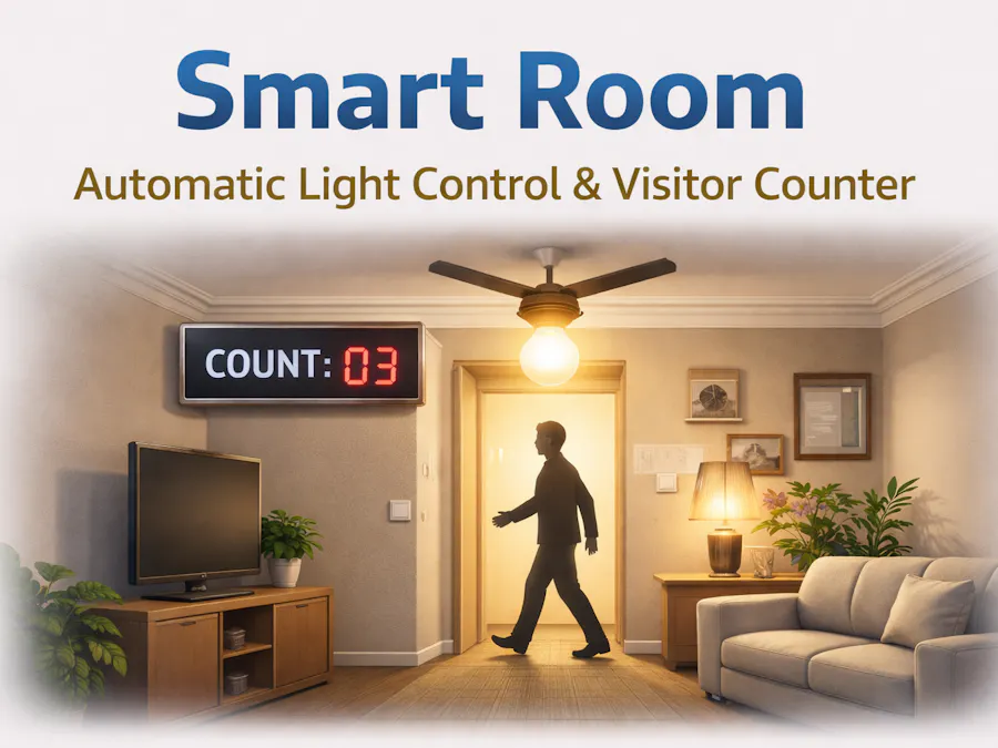 Smart Room – Automatic Light Control and Visitor Counter