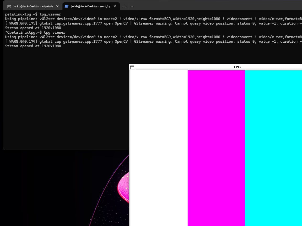 Test Pattern Generator + VDMA on Vivado and Petalinux 2025.2