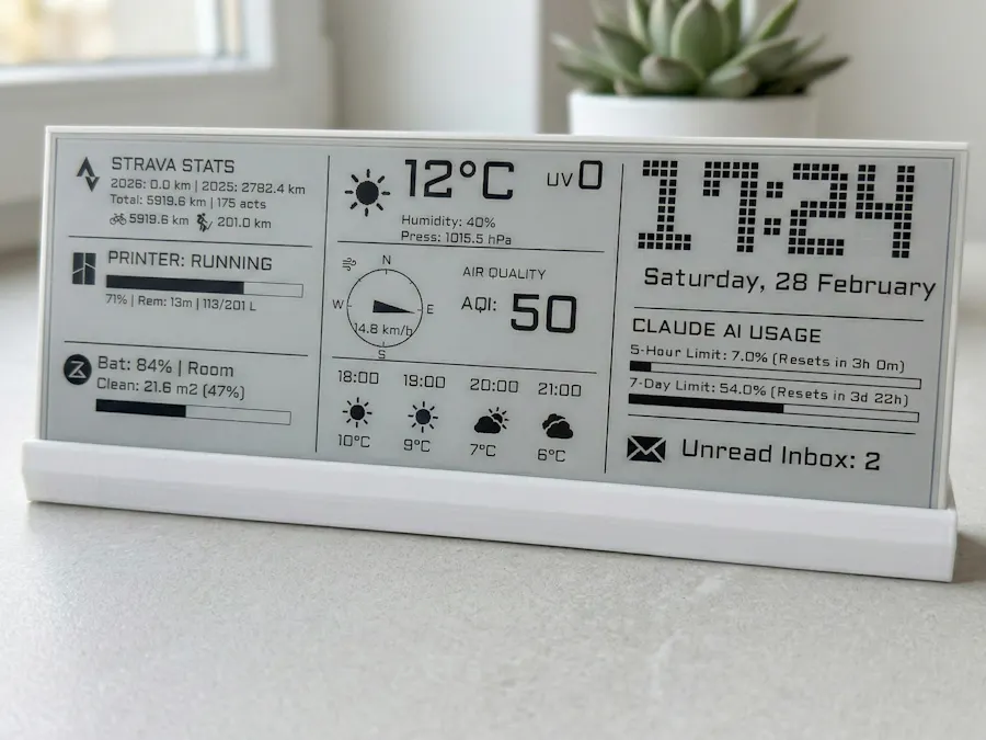 EPaper Dashboard 10.85'' - Part 2: Code & Smart Widgets