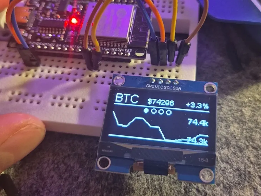 A little compact crypto tracker with esp32 and oled display