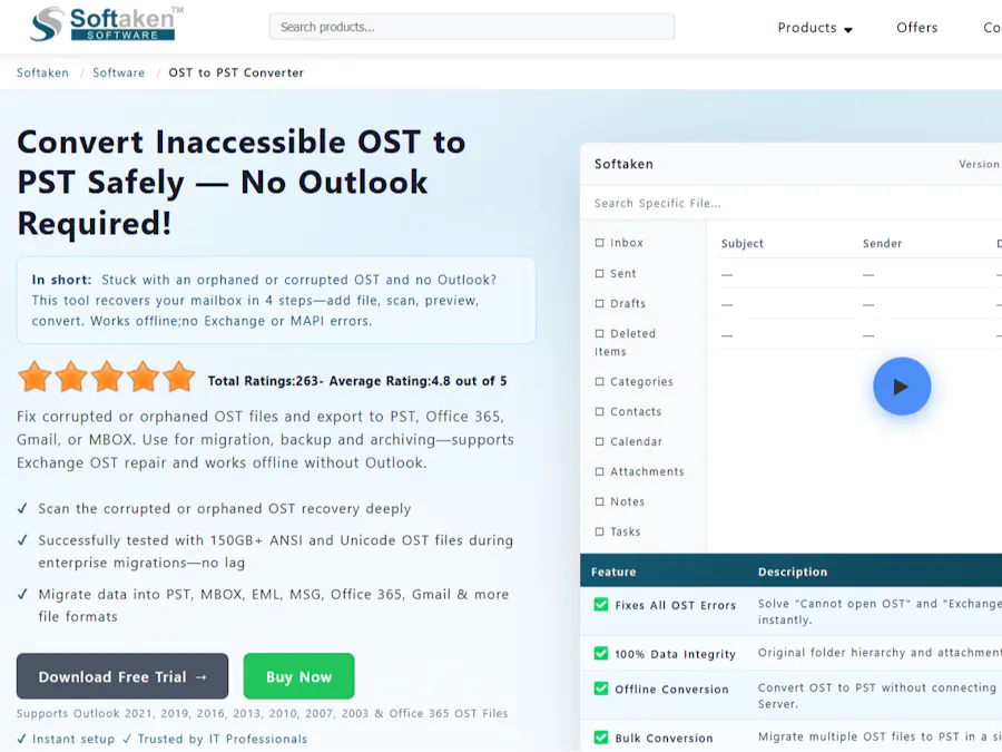 Softaken OST to PST Converter