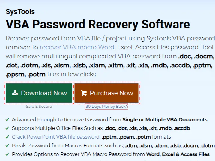 SysTools VBA Password Remover – Unlock Protected VBA File