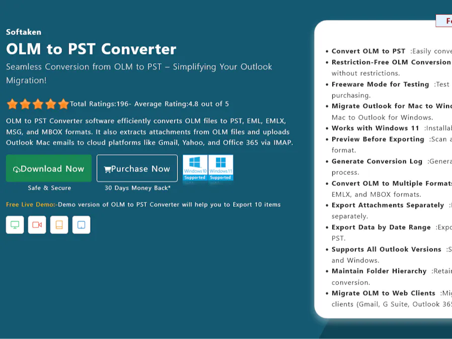 Softaken OLM to PST Converter