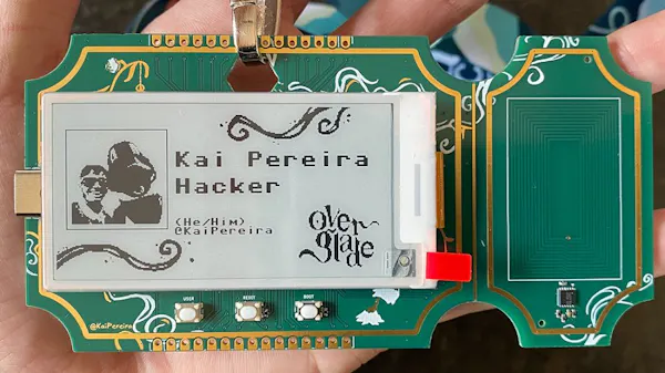 Kai Pereira's Ticket-Shaped Raspberry Pi RP2040-Powered Badge Boasts a "Zero-Power" Design