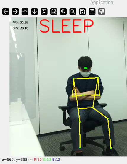 Dozing off detection using Raspberry Pi AI Camera