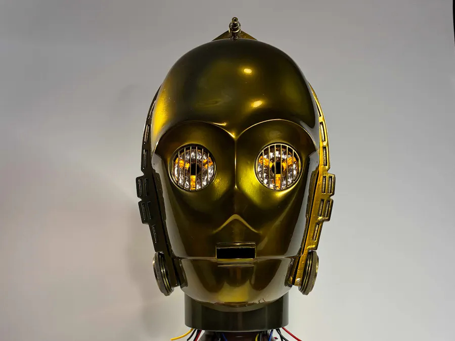 AI C-3PO Droid Head with Real-Time Voice