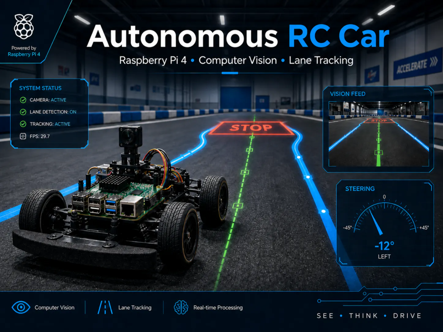Autonomous RC Car Uses Raspberry Pi and OpenCV