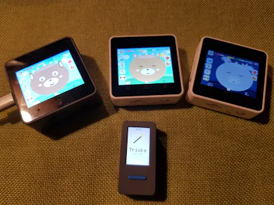 Pixel-Pets: An AI-Assisted Virtual Pet Family for M5Stack