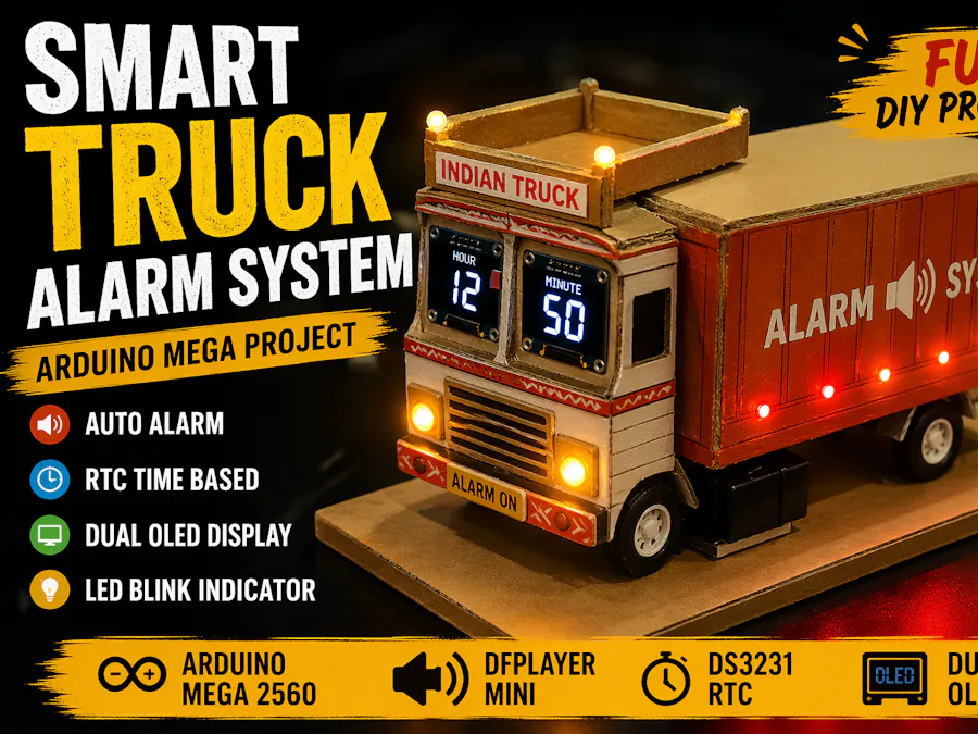 Arduino Truck Alarm Clock Featuring Realisitic Engine Sound