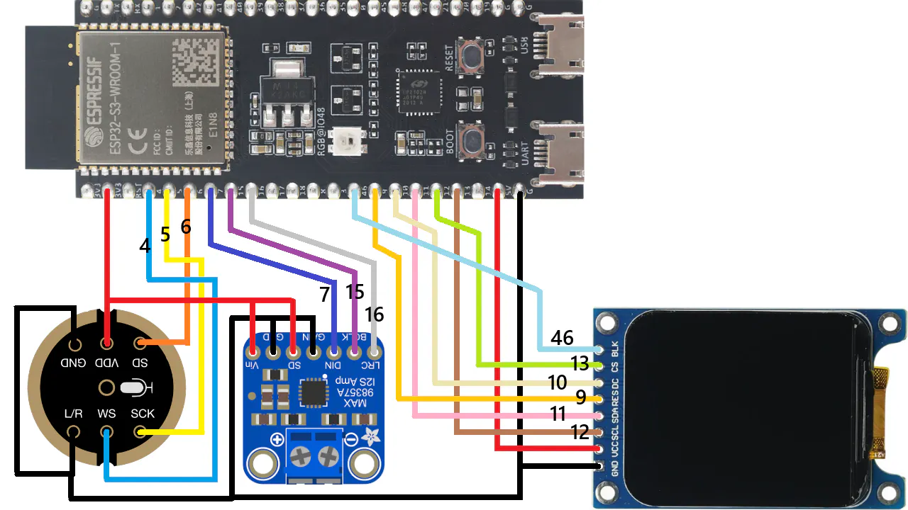 Wiring Schematic Xiaozhi ESP32-S3