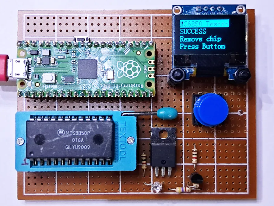 MC6850 ACIA Tester using the Raspberry Pi Pico