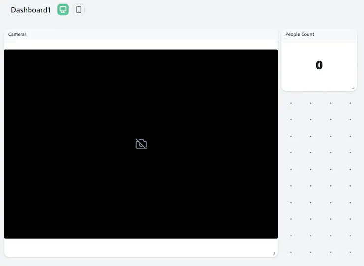 Grablo Dashboard showing live feed and AI count