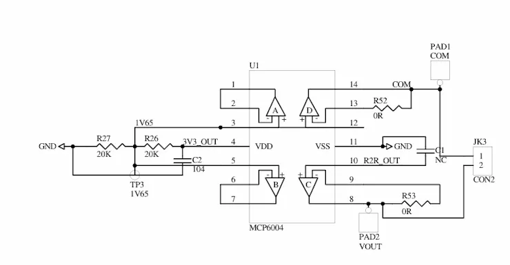 Output buffer using MCP6004