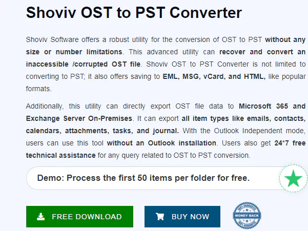 Shoviv OST to PST Converter Tool