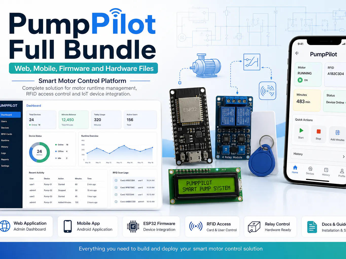 PumpPilot: ESP32 and RFID-Based Smart Pump Runtime Control - Hackster.io