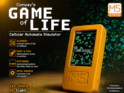 Conway's Game of Life on M5StickC Plus2 — AUTOMATA VITAE