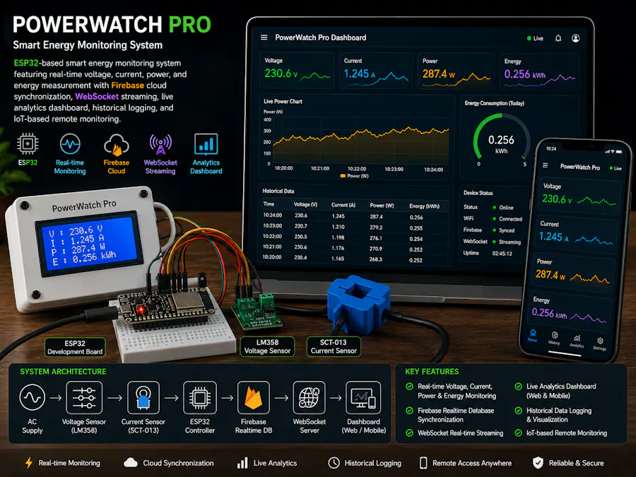 PowerWatch Pro – ESP32 Smart Energy Monitoring System