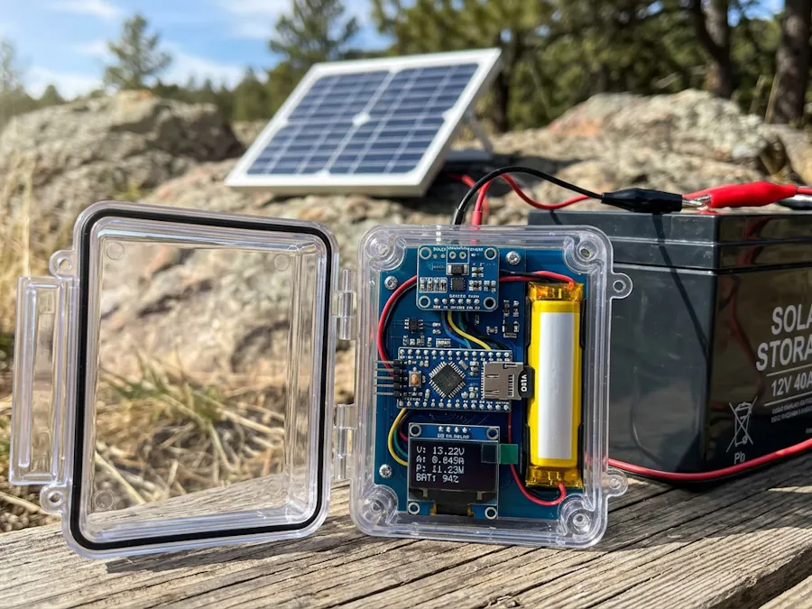 Low-Power Solar Logger (Pro Mini 3.3V + INA219)