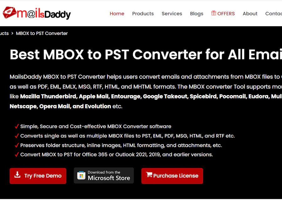 MailsDaddy MBOX to PST Converter