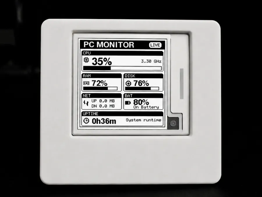 This Display Shows My PC Stats Using Real Ink