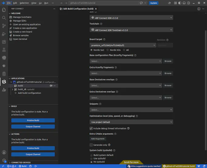 Build Config in VS Code