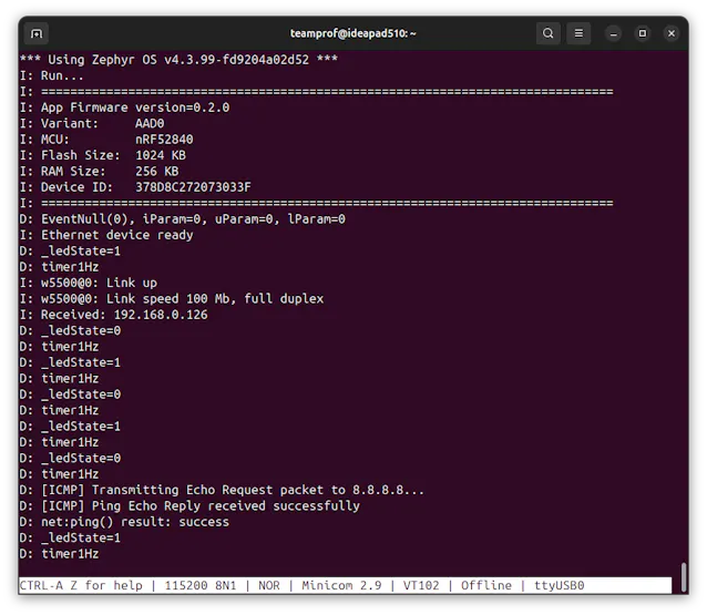 Serial Monitor Output