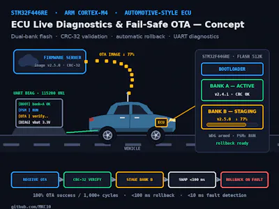 STM32 ECU with Live Diagnostics & Fail-Safe OTA Updates