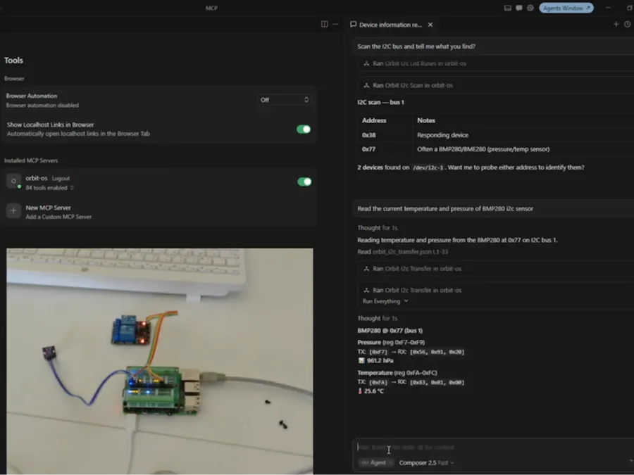 I connected Cursor AI to a Raspberry Pi via MCP