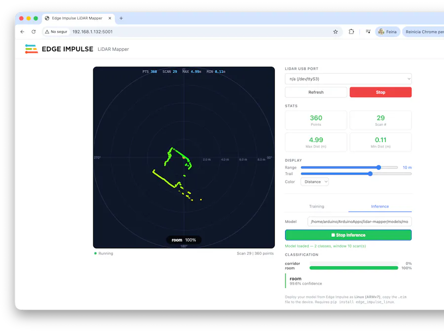 Real-time LiDAR Room Detection with EdgeAI