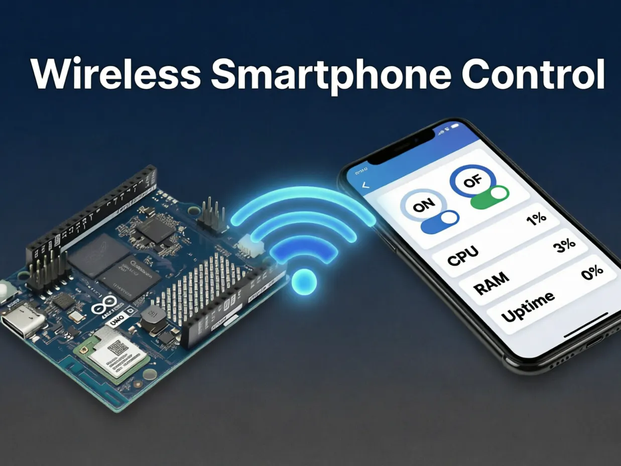 Control Arduino UNO Q via Smartphone Web Dashboard