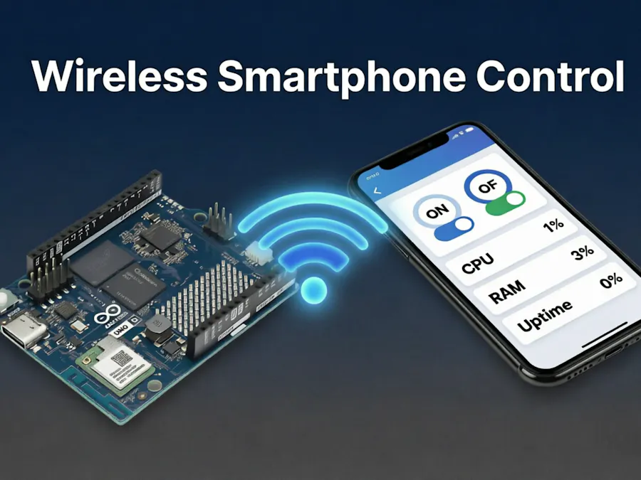 Control Arduino UNO Q via Smartphone Web Dashboard