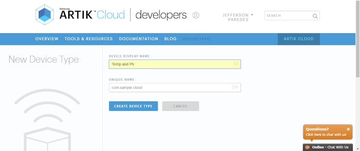 Figure 2.1.b New Device Type