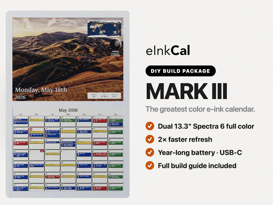 eInkCal - DIY Smart eInk Calendar - Hackster.io