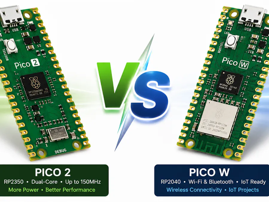 Raspberry Pi Pico 2 vs Pico W Board Comparison