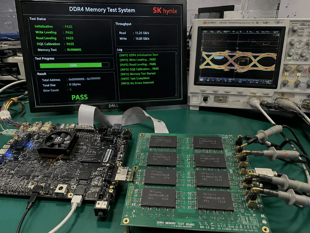 Build DDR4 Memory Tester with SKHynix H5AN8G6NCJR-VKC + FPGA