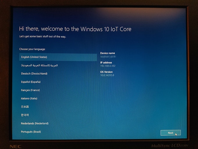 Nueva configuración de idioma elegir ventanas