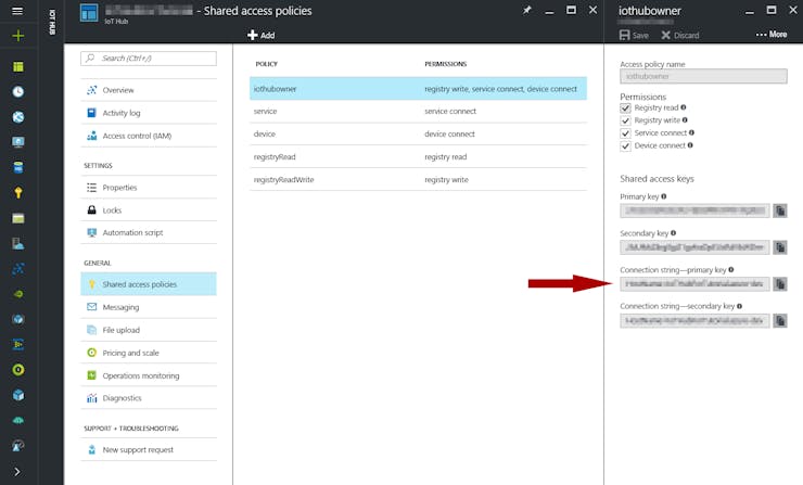 IoT Hub Connection string