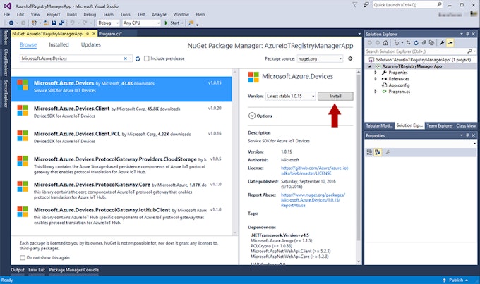 Instalar el paquete NuGet