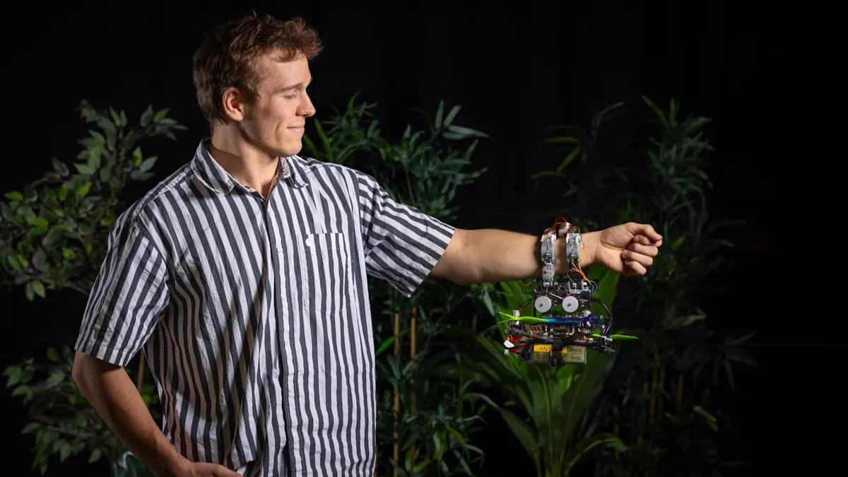 Bird-Inspired Drone Perches Using 9 Touch Sensors, No Camera