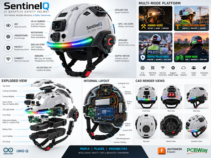 SentinelQ modular AI safety helmet concept