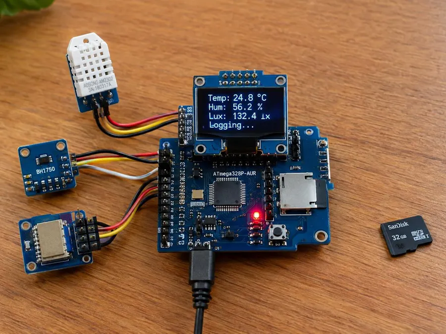 Standalone ATmega328P-AUR Environmental Data Logger